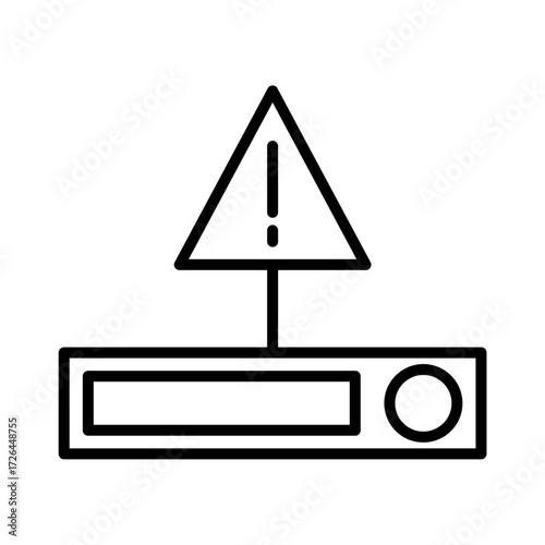 Storage Alert Notification Disk Hard disk HDD SSD Memory Cloud Link Computer Icon Logo Floppy Line Art
