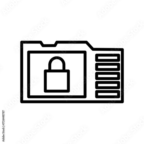 Storage Locked Card Data Disk Hard disk HDD SSD Memory Cloud Link Computer Icon Logo Floppy Line Art
