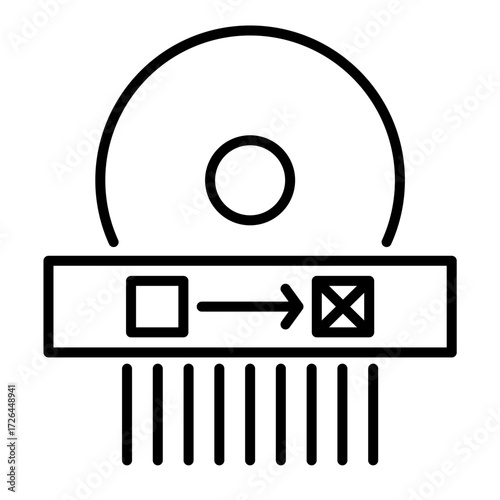 Storage Destroy Data Disk Hard disk HDD SSD Memory Cloud Link Computer Icon Logo Floppy Line Art
