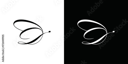 simple butterfly animal logo vector