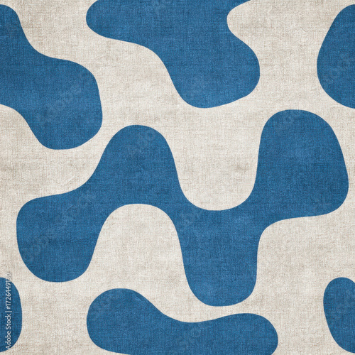 Soft Watercolor Curves Pattern with Blue and Beige Tones
