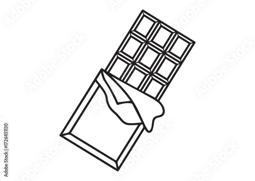 Chocolate bar line art vector