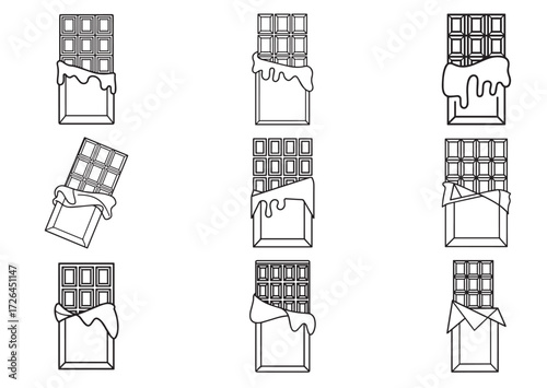 Chocolate bar line art vector