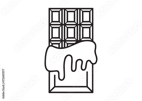 Chocolate bar line art vector