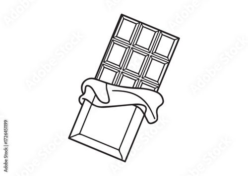 Chocolate bar line art vector