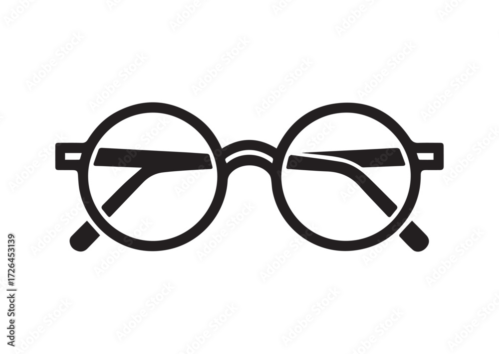 Fototapeta premium Round glasses line art vector