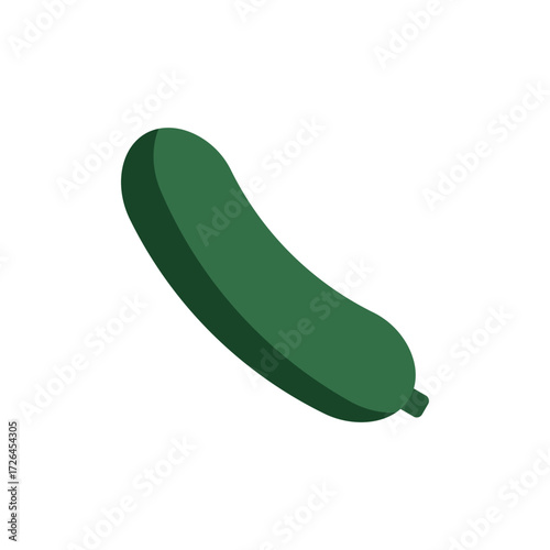 Cucumber icon in color style for salad, fresh food, and detox visuals.