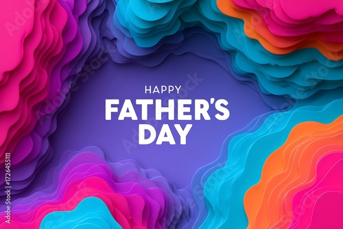 A stylish "Happy Fathera??s Day" design with vibrant colors, creating a joyful and celebratory feel for any occasion.