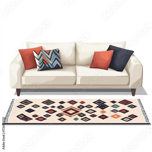 Cozy living room setup with bean bag and televisio
