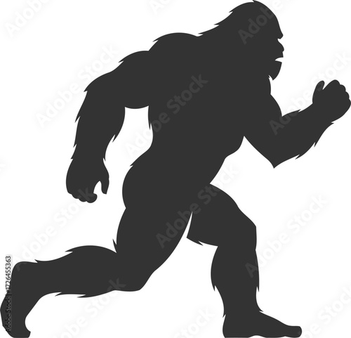 Animal vector bigfoot silhouette black illustration