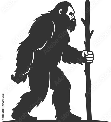 Animal vector bigfoot silhouette black illustration