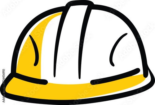 construction hard hat outline vector illustration  (1).eps