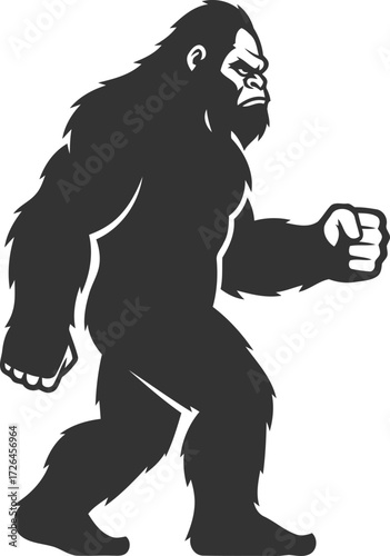 Animal vector bigfoot silhouette black illustration