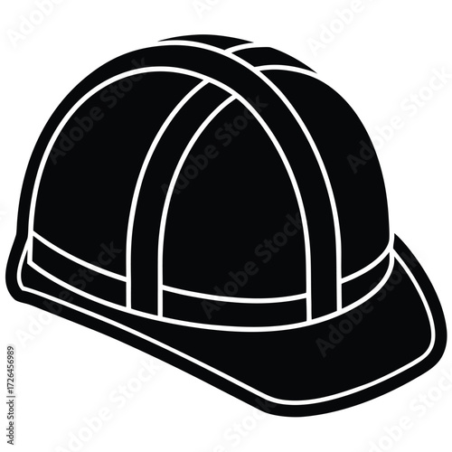 construction helmet outline minimal vector on whit.eps