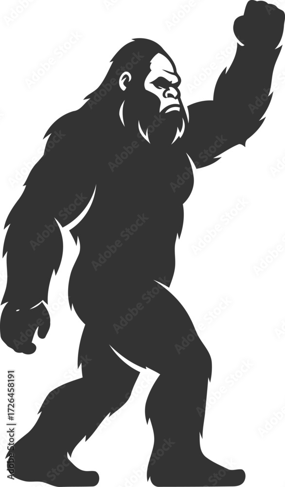 Obraz premium Animal vector bigfoot silhouette black illustration