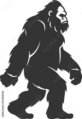 Animal vector bigfoot silhouette black illustration