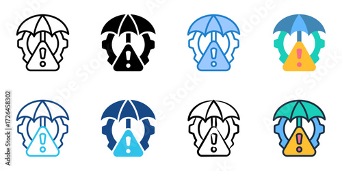 Risk management icon set multiple style collection 
