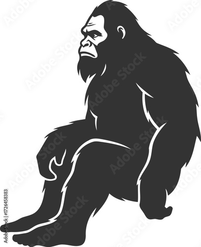 Animal vector bigfoot silhouette black illustration