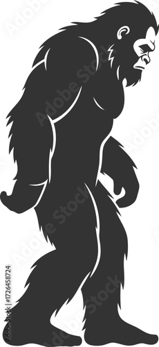 Animal vector bigfoot silhouette black illustration