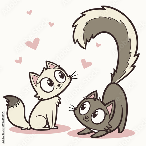 two beautiful  cats