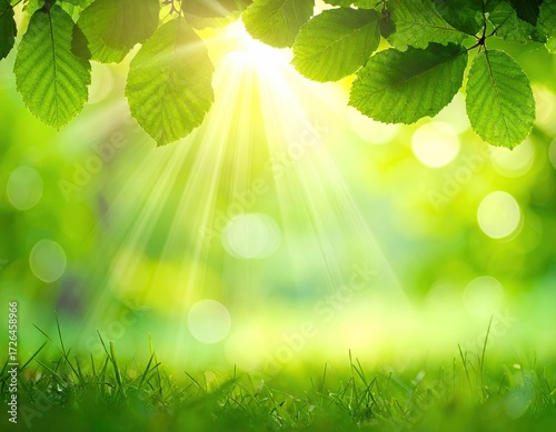 Bright Sunlight Through Lush Green Leaves