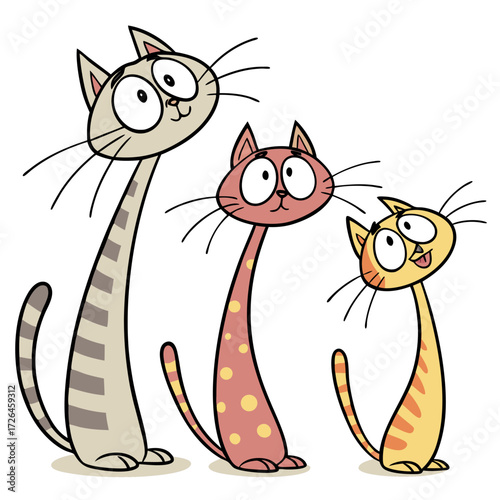 cat  with long necks
