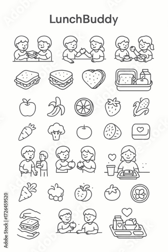 Friendly Faces School Lunchtime Adventures with Healthy Food Illustrations