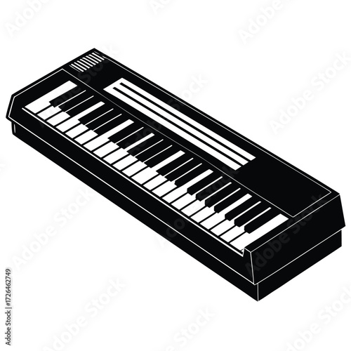 electric keyboard synthesizer  isolated on white b (1).eps