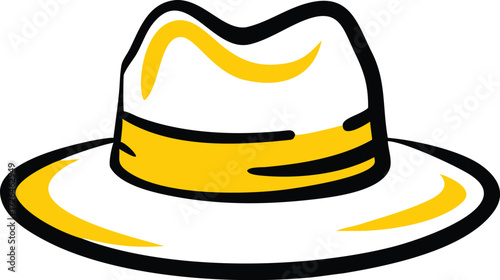 fedora hat in black felt  isolated on white backgr (1).eps