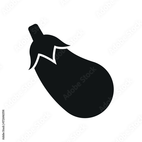 Eggplant icon in modern glyph for organic produce, vegan, and market illustrations.