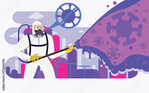 virus disinfection concept