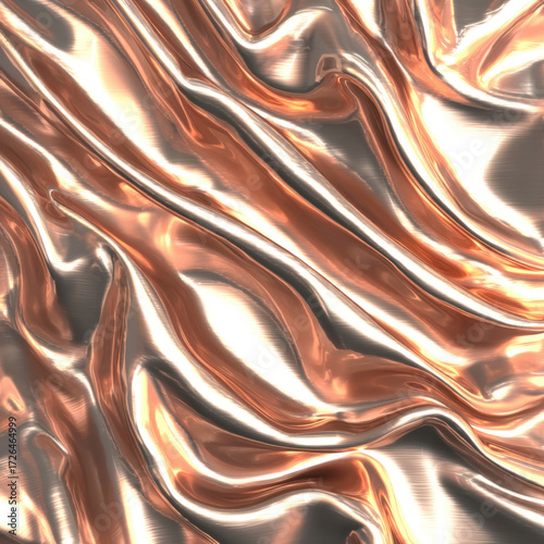 Elegant Seamless Pattern of Rose Gold Satin Fabric Texture