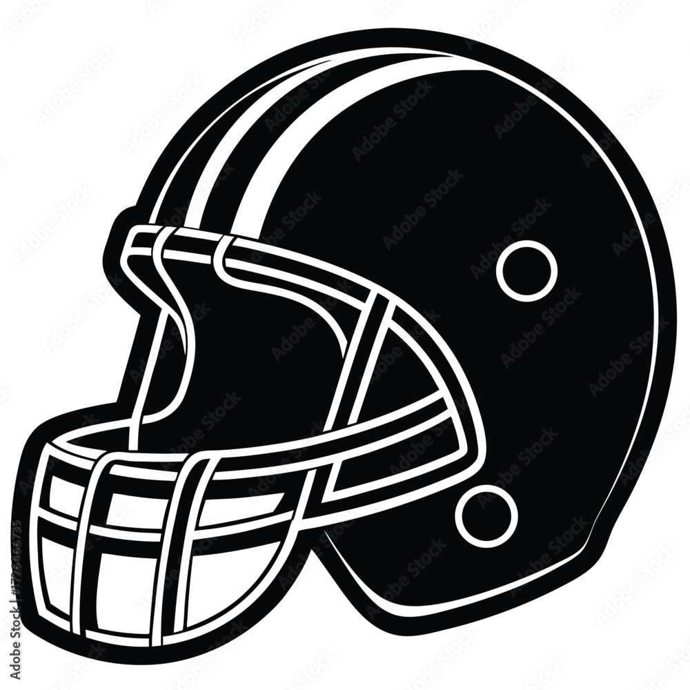 Fototapeta premium football helmet silhouette on white background.eps