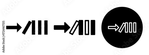 Domino Effect Icon Collection Glyph & Mixed Style