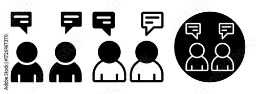 Discussion Icon Collection Glyph & Mixed Style