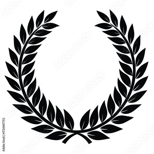 golden laurel wreath  isolated on white background (3).eps