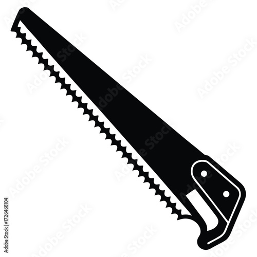 hand saw with sharp blade  isolated on white backg (1).eps