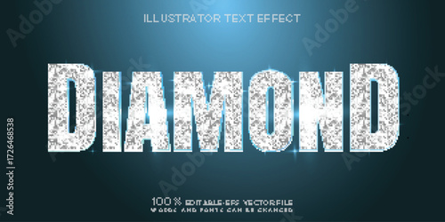 diamond luxury text effect editable shiny text style	

