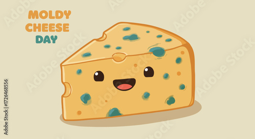 Vector illustration Moldy cheese day