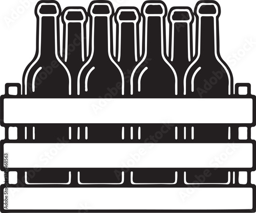 Wood box wine bottle icon. Outline wood box wine bottle vector icon for web design isolated on white background