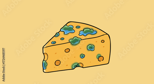Vector illustration Moldy cheese day