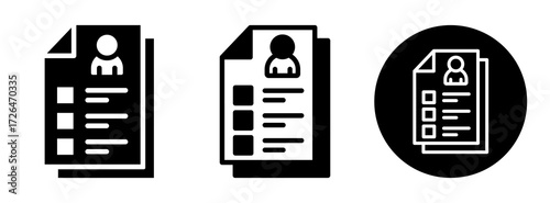 Personal Information Icon Collection Glyph & Mixed Style