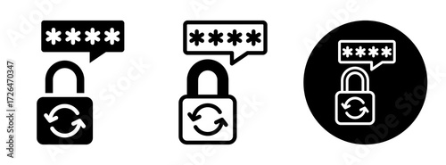 Reset Password Icon Collection Glyph & Mixed Style