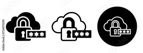 Cloud Password Icon Collection Glyph & Mixed Style