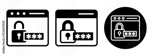 Password Manager Icon Collection Glyph & Mixed Style