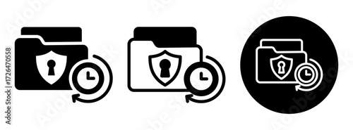 Data Retention Icon Collection Glyph & Mixed Style
