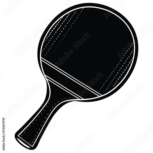 minimal ping pong paddle design  svg style vector .eps