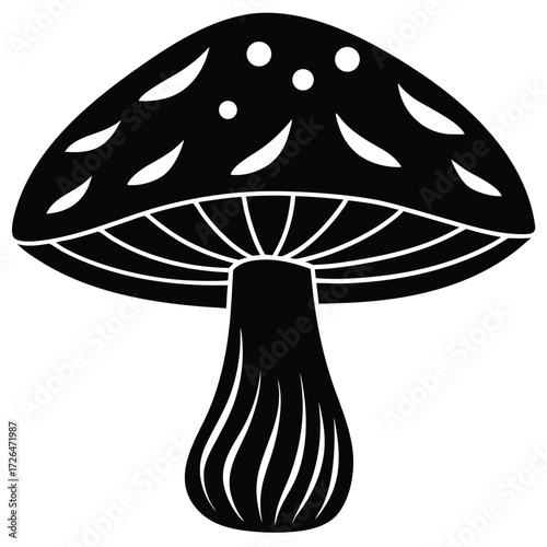 mushroom silhouette on white background.eps