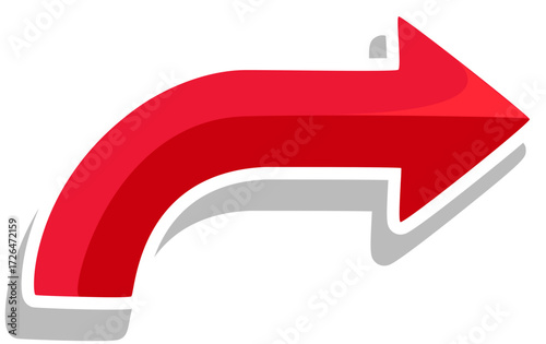 Red Curved Arrow