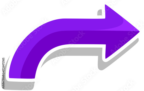 Purple Curved Arrow